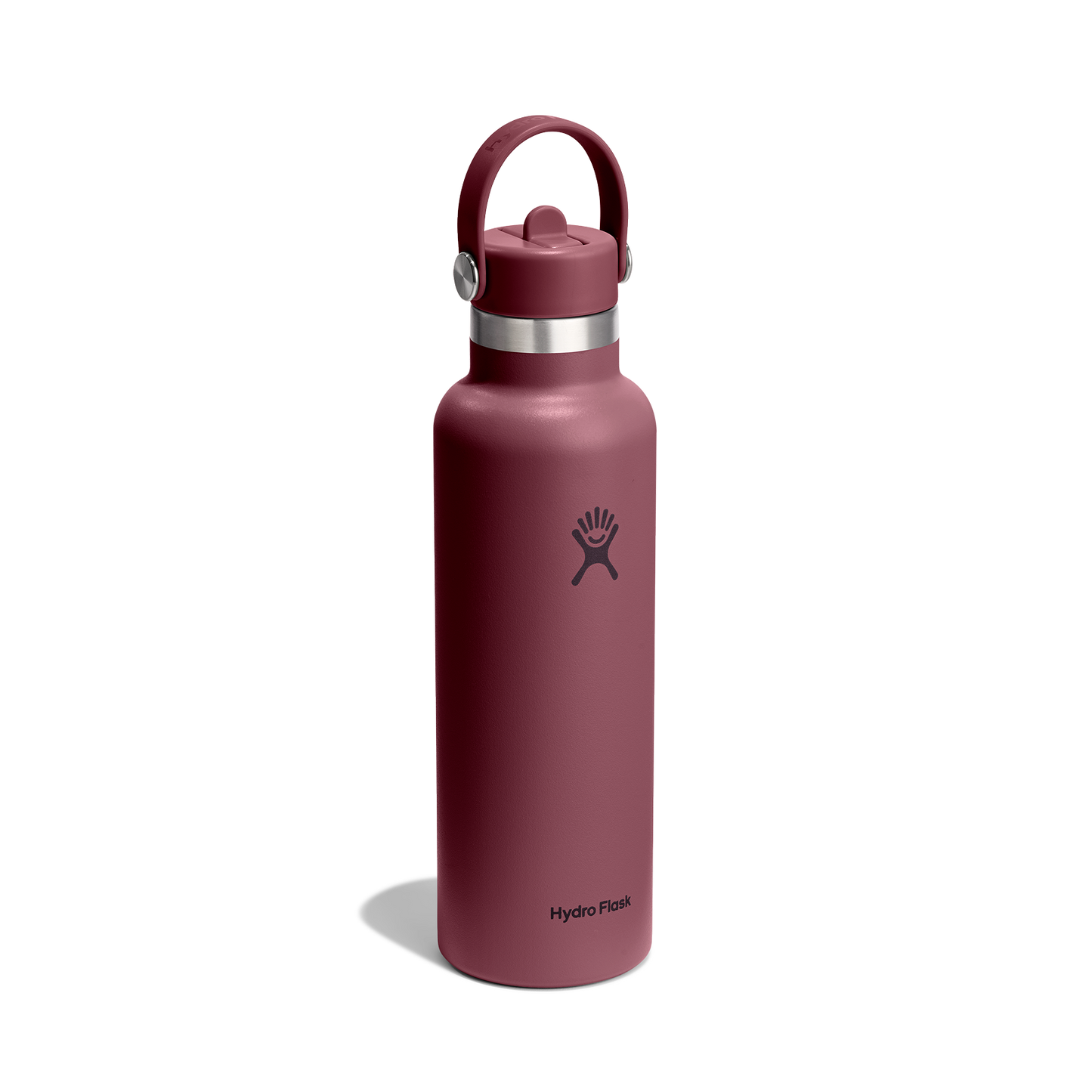 21oz (621mL) Standard Mouth Flex Straw Cap - Burgundy