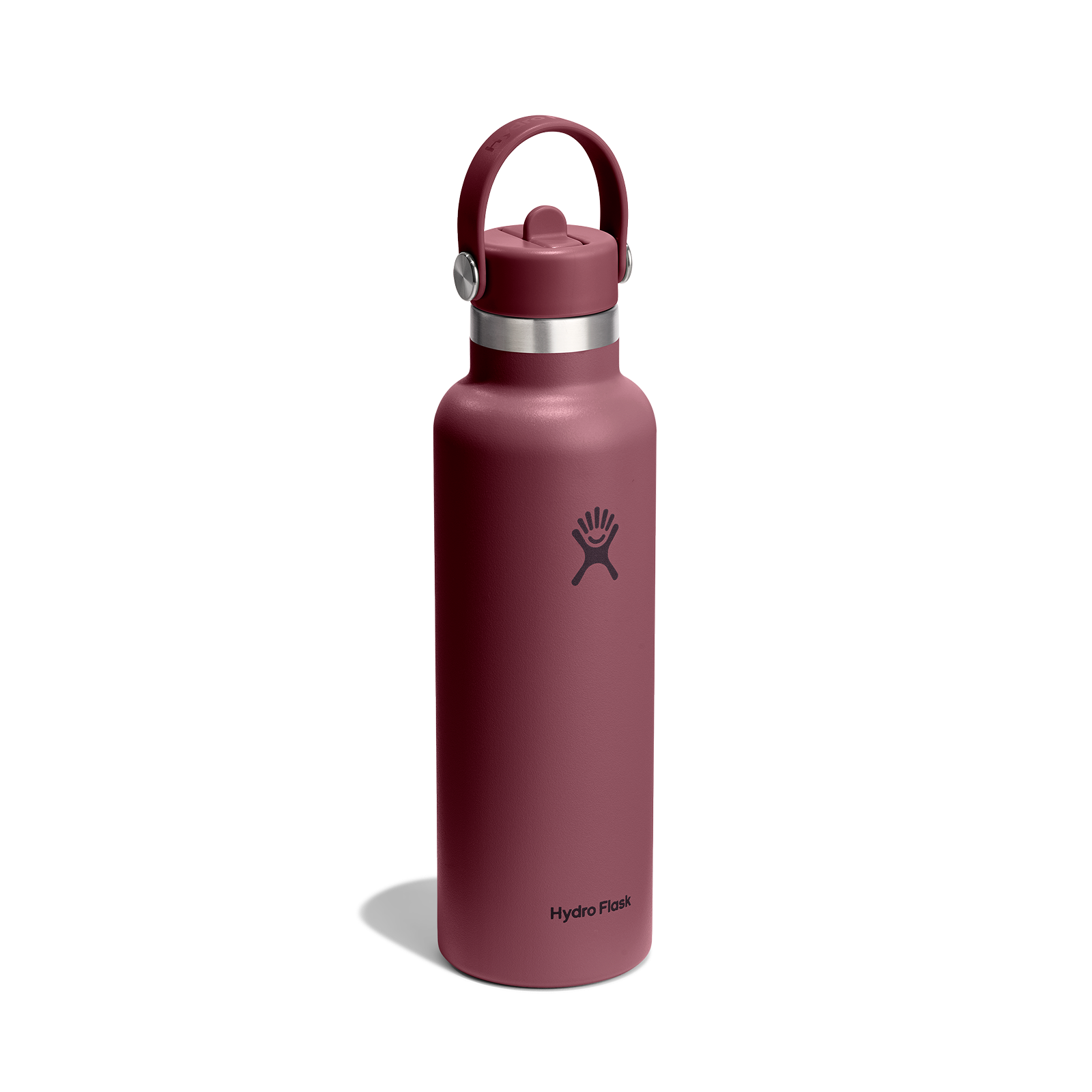 21oz (621mL) Standard Mouth Flex Straw Cap - Burgundy