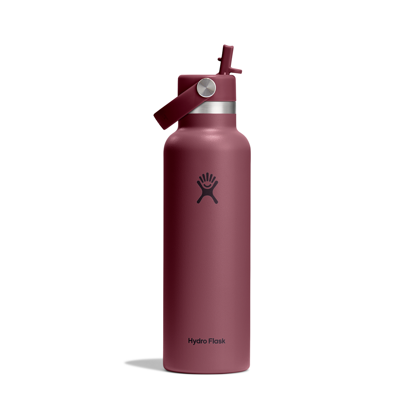 21oz (621mL) Standard Mouth Flex Straw Cap - Burgundy