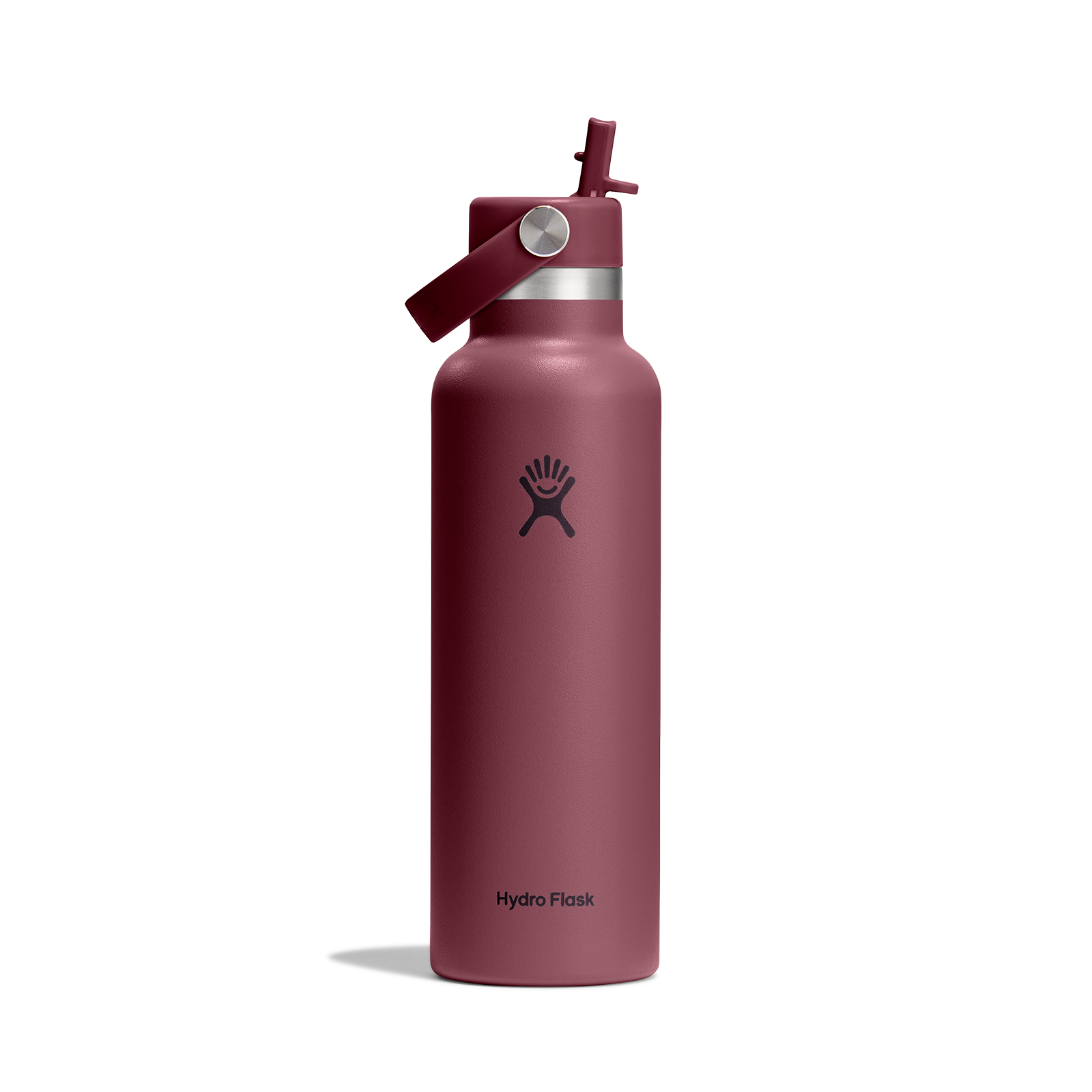 21oz (621mL) Standard Mouth Flex Straw Cap - Burgundy