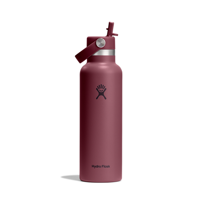 21oz (621mL) Standard Mouth Flex Straw Cap - Burgundy