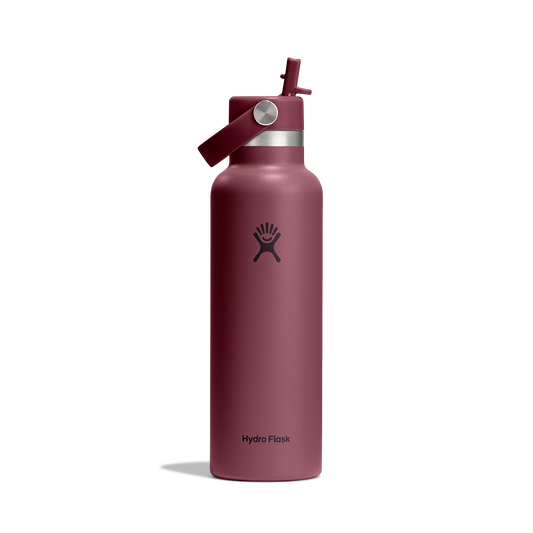 21oz (621mL) Standard Mouth Flex Straw Cap - Burgundy