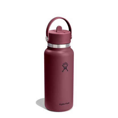 32oz (946mL) Wide Mouth Flex Straw Cap - Burgundy