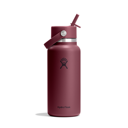 32oz (946mL) Wide Mouth Flex Straw Cap - Burgundy