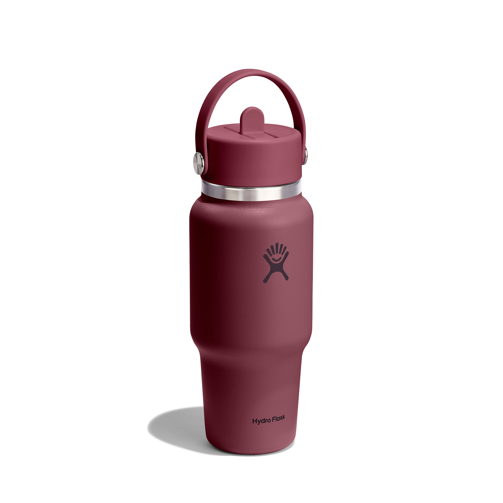 24oz (709mL) Wide Mouth Flex Straw Travel Bottle - Burgundy