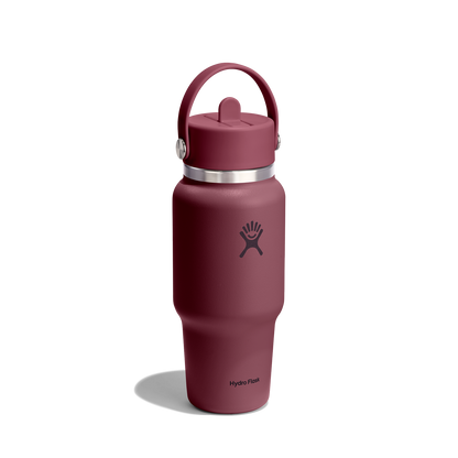 24oz (709mL) Wide Mouth Flex Straw Travel Bottle - Burgundy