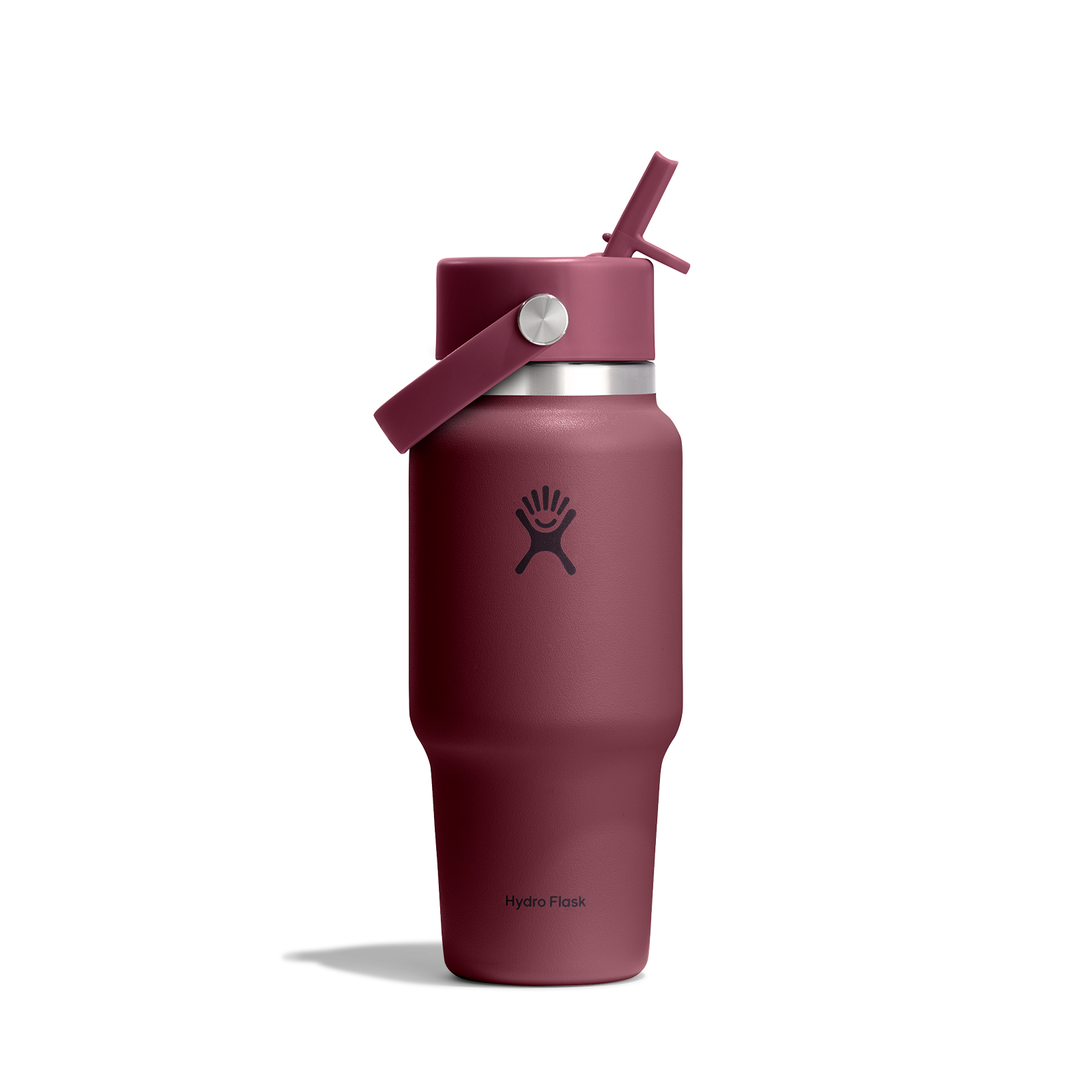 24oz (709mL) Wide Mouth Flex Straw Travel Bottle - Burgundy