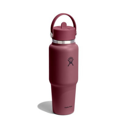32oz (946mL) Wide Mouth Flex Straw Travel Bottle - Burgundy