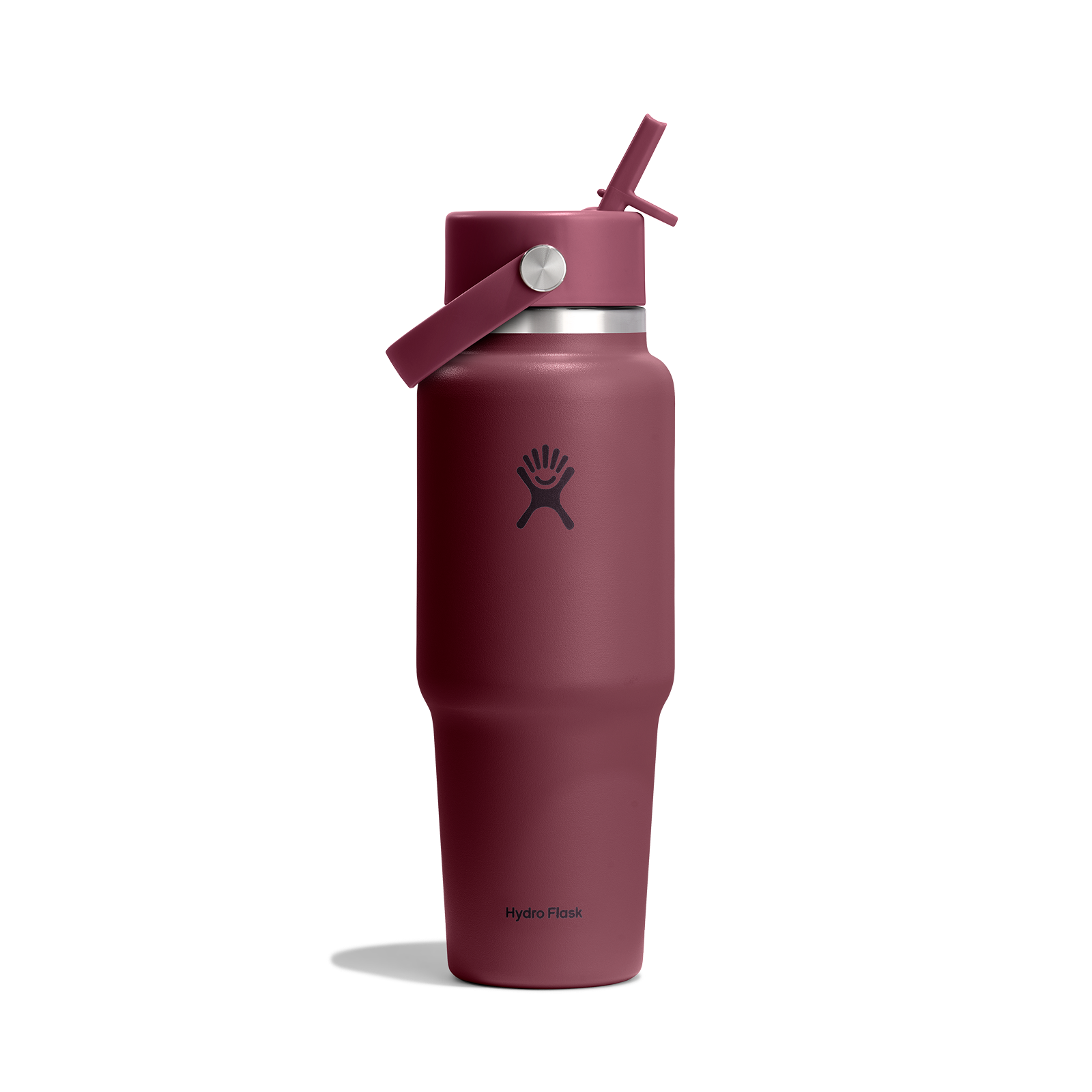 32oz (946mL) Wide Mouth Flex Straw Travel Bottle - Burgundy